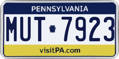 PA license plate MUT7923