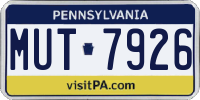 PA license plate MUT7926