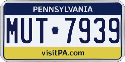 PA license plate MUT7939
