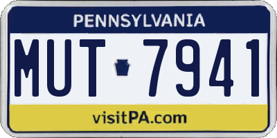 PA license plate MUT7941