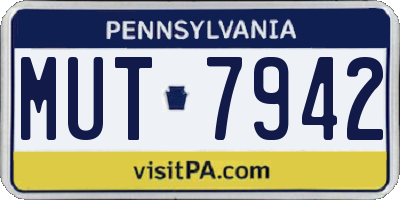 PA license plate MUT7942