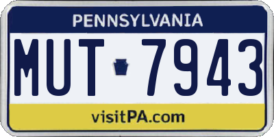 PA license plate MUT7943