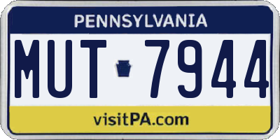 PA license plate MUT7944