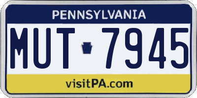 PA license plate MUT7945