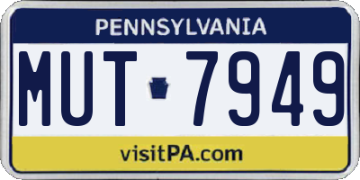 PA license plate MUT7949