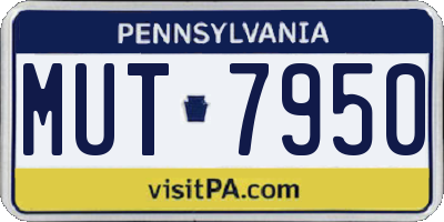 PA license plate MUT7950