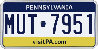 PA license plate MUT7951