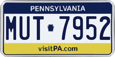 PA license plate MUT7952
