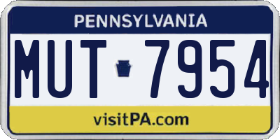 PA license plate MUT7954