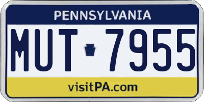 PA license plate MUT7955