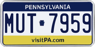 PA license plate MUT7959