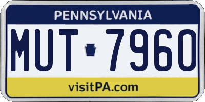 PA license plate MUT7960