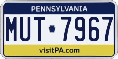 PA license plate MUT7967