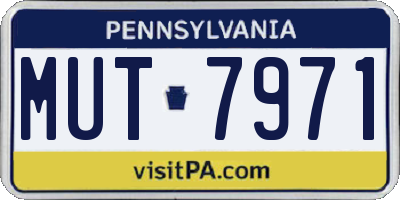 PA license plate MUT7971