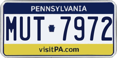 PA license plate MUT7972