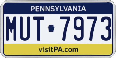 PA license plate MUT7973