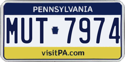 PA license plate MUT7974
