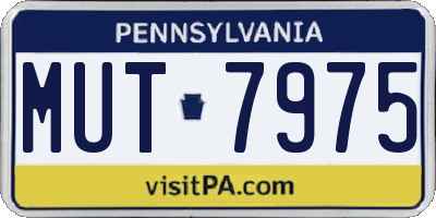 PA license plate MUT7975