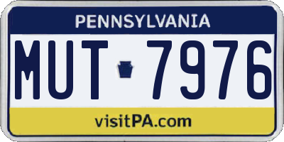 PA license plate MUT7976