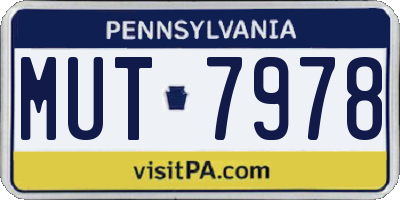 PA license plate MUT7978