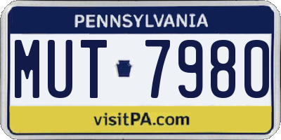 PA license plate MUT7980