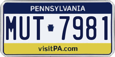 PA license plate MUT7981
