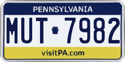 PA license plate MUT7982