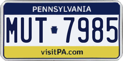 PA license plate MUT7985