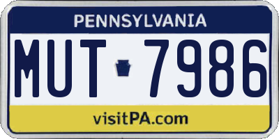 PA license plate MUT7986
