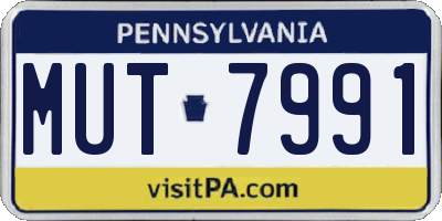 PA license plate MUT7991