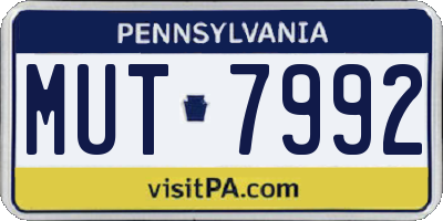PA license plate MUT7992