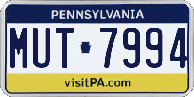 PA license plate MUT7994