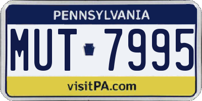 PA license plate MUT7995