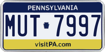 PA license plate MUT7997