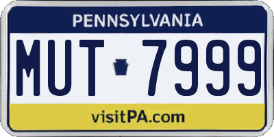PA license plate MUT7999