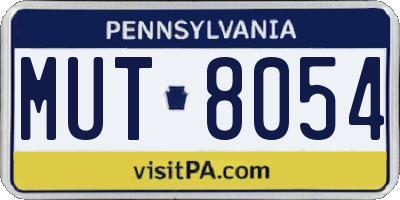 PA license plate MUT8054