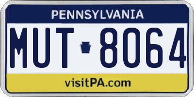 PA license plate MUT8064