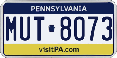 PA license plate MUT8073