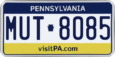 PA license plate MUT8085