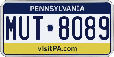 PA license plate MUT8089