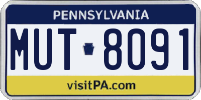 PA license plate MUT8091