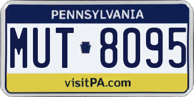 PA license plate MUT8095