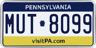 PA license plate MUT8099