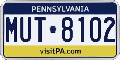 PA license plate MUT8102