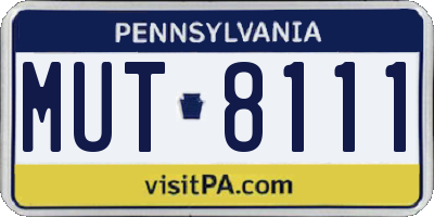PA license plate MUT8111