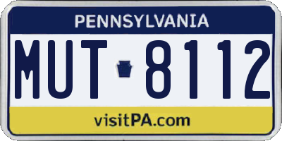 PA license plate MUT8112