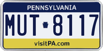 PA license plate MUT8117