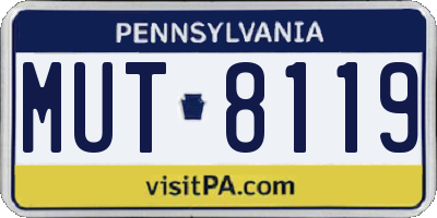 PA license plate MUT8119