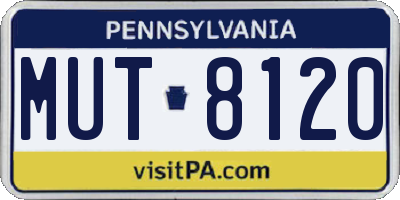 PA license plate MUT8120
