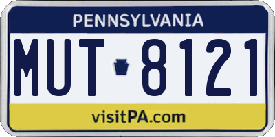 PA license plate MUT8121